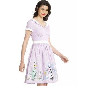 Disney Alice In Wonderland Hot Topic Retro Mad Hatter Purple Party Dress Small
